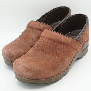 Dansko Embossed Brown Leather Clogs Women's Size 40 (EU)